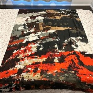 Red Abstract Print Scarf